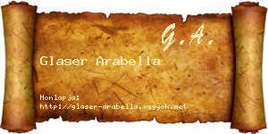 Glaser Arabella névjegykártya